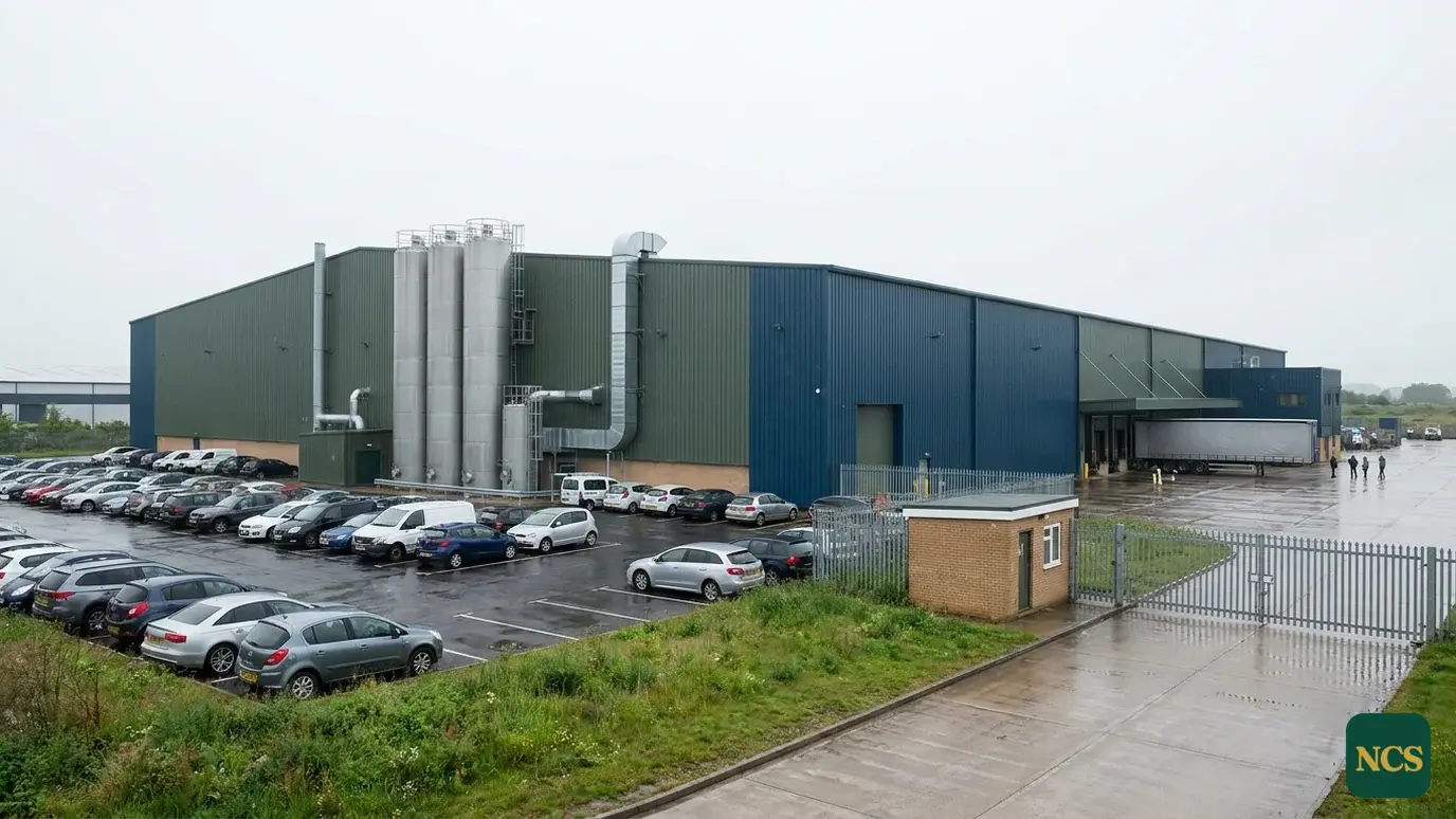 Properly prepared and coated industrial cladding, UK factory setting