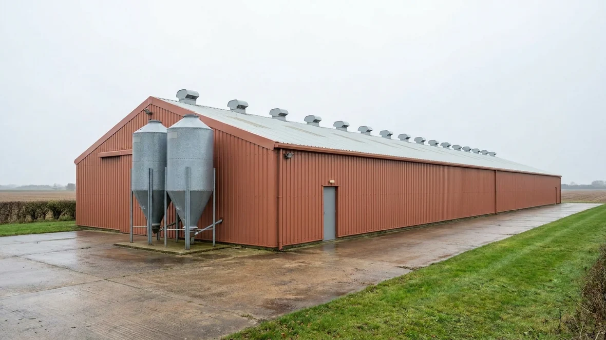 Cladding Respray on a Poultry Shed near Lincoln, Lincolnshire