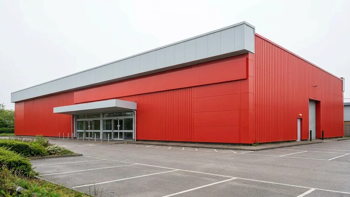 Cladding Respray on a Retail Park Unit near Reading, Berkshire