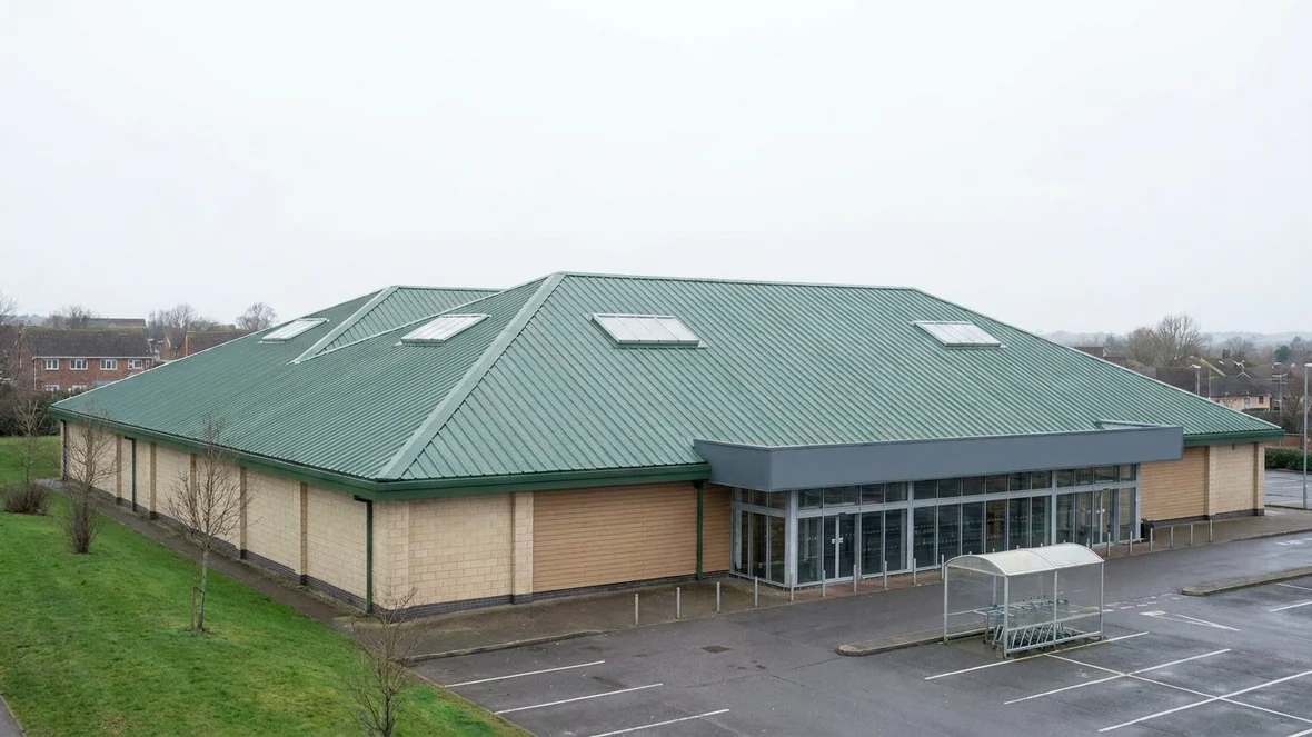 Roof Coating on a Supermarket near Exeter, Devon
