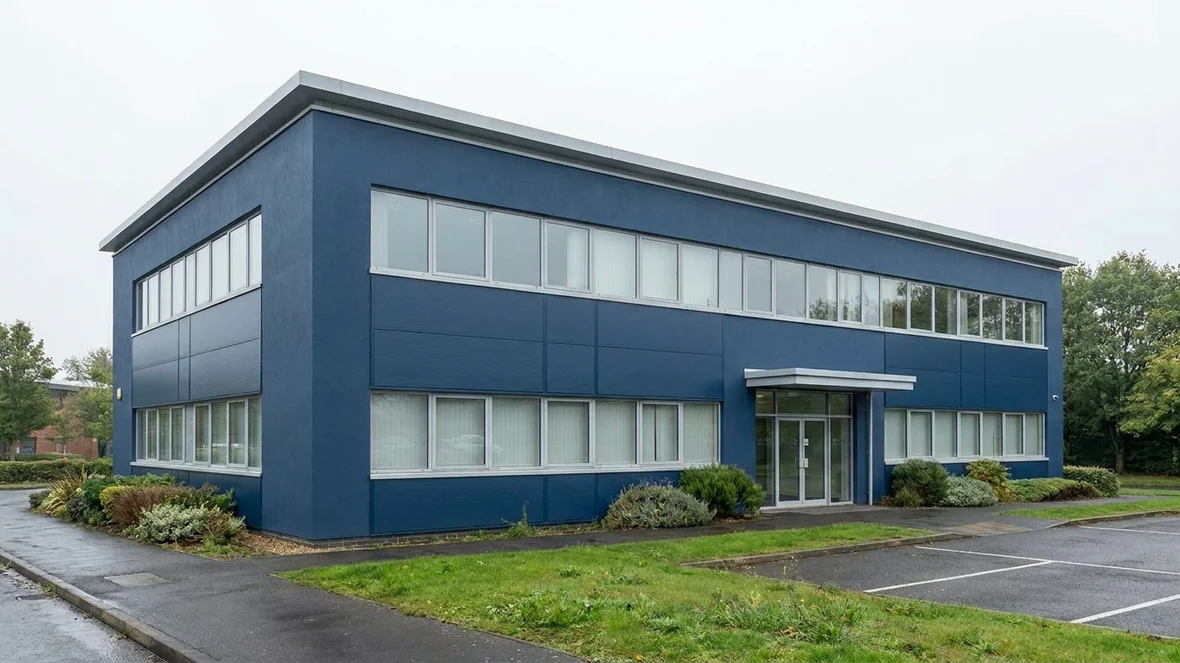 Exterior Wall Coating on an Office Building near Milton Keynes, Buckinghamshire