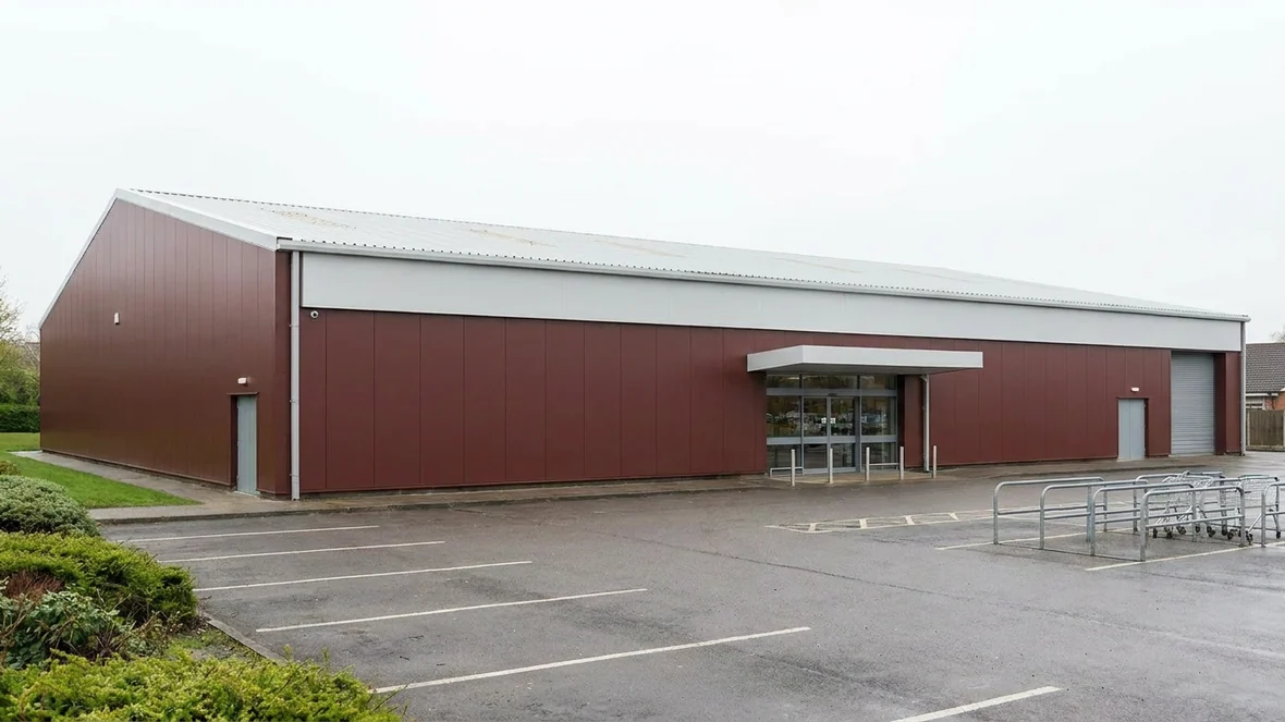 Exterior Wall Coating on a Supermarket near Derby, Derbyshire