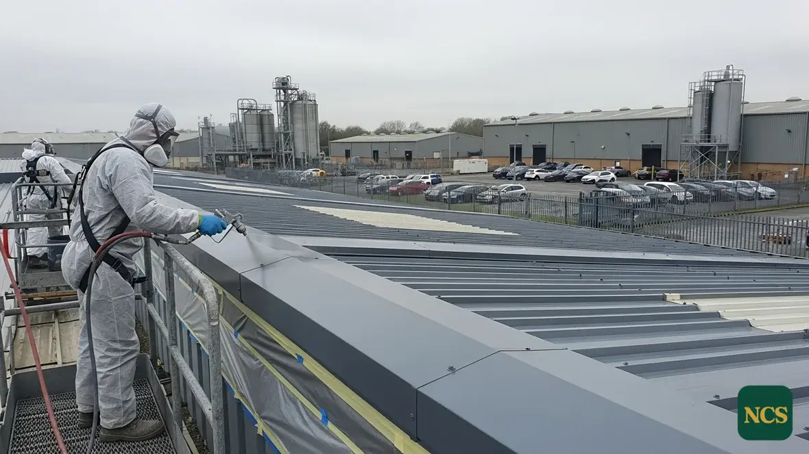 Operative treating cut edge corrosion along the sheet ends of a metal roof