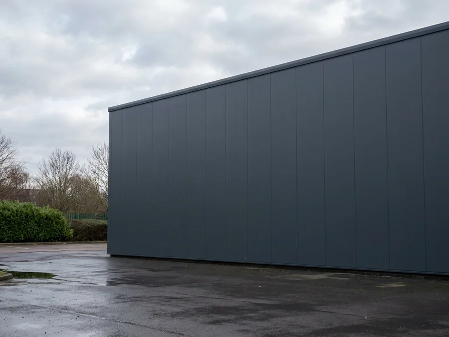 Industrial facility cladding panels repaired and recoated.