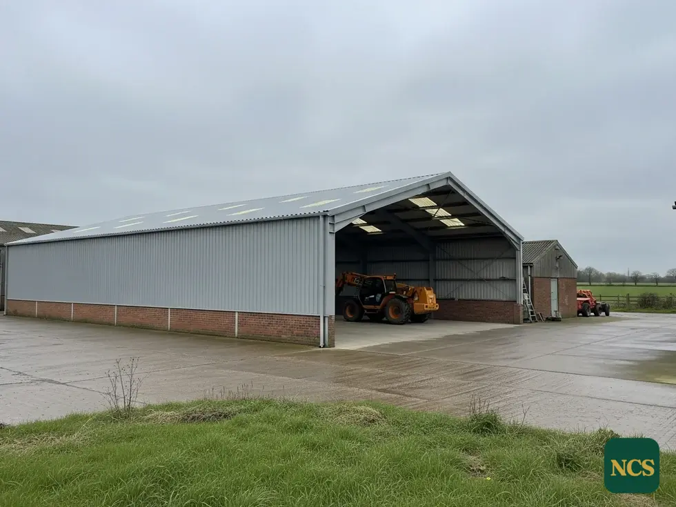 Open-sided machinery sheds: the steel frame takes the weather, so rust treatment leads the job